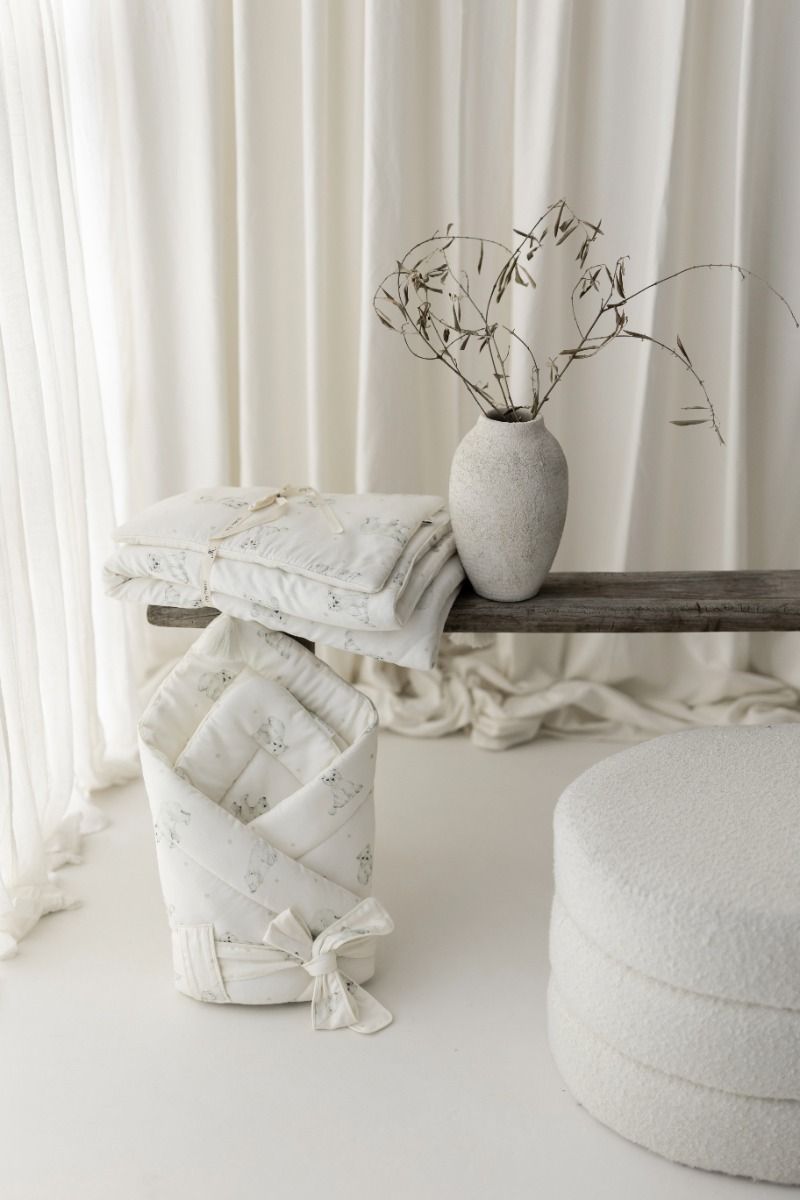 Bamboo muslin swaddle 120x120 - little bears - MY MEMI