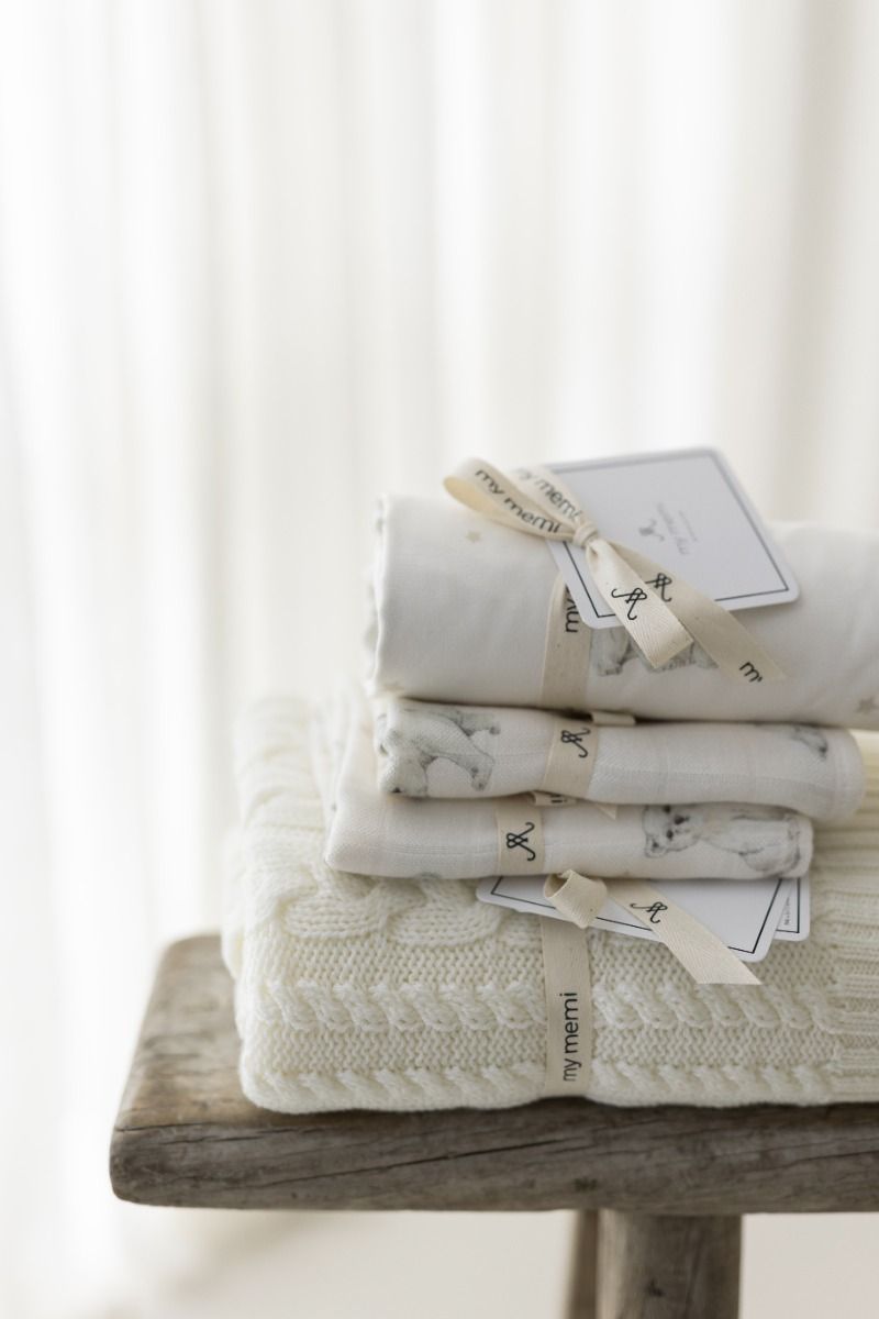 Bamboo swaddle blanket 75x100 - little bears - MY MEMI