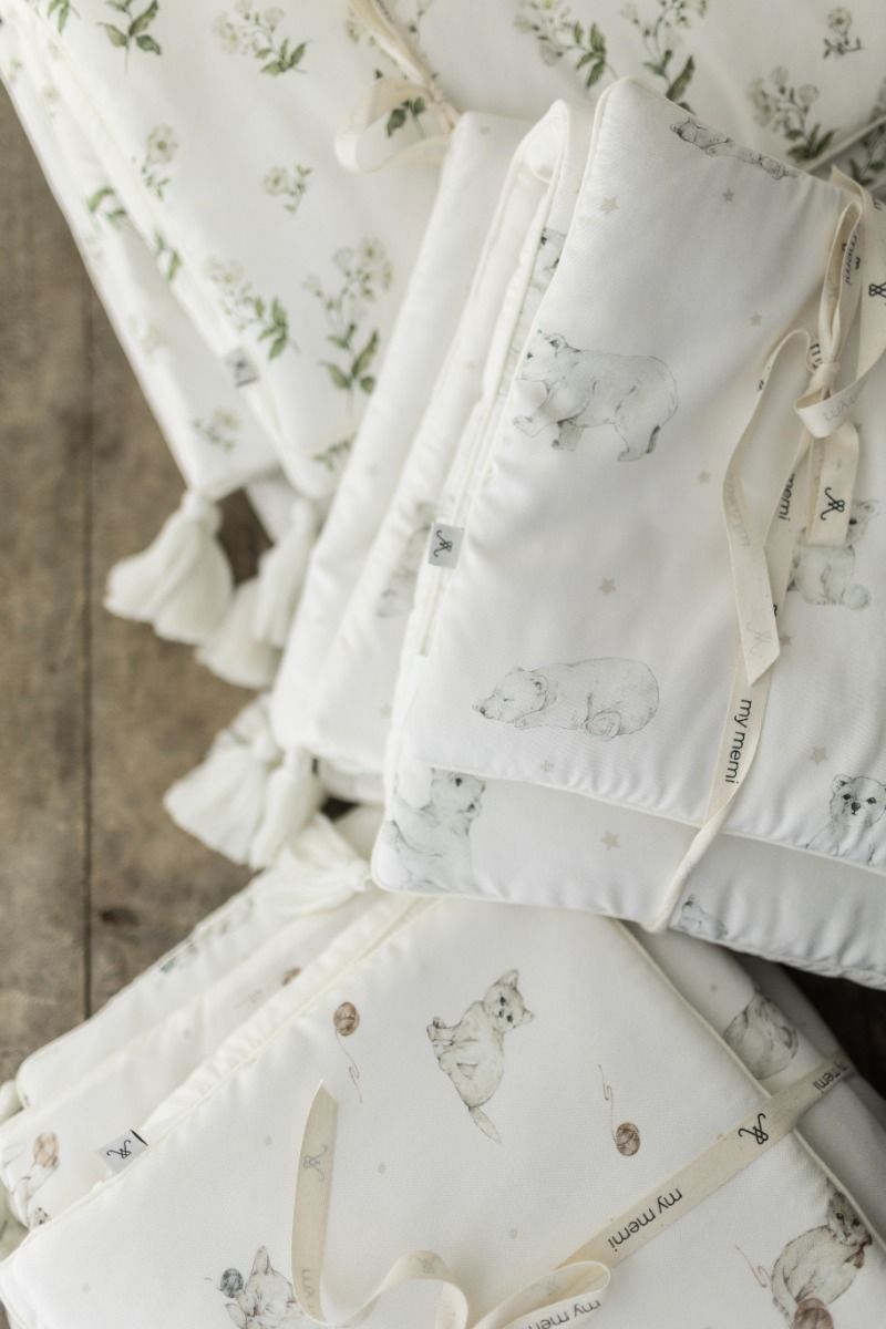 Bamboo muslin swaddle 120x120 - little bears - MY MEMI