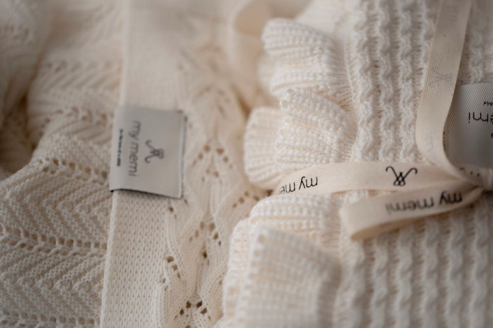 Openwork Bamboo Blanket 80x100 Cream MY MEMI