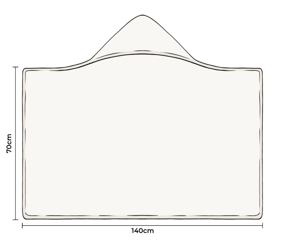 Bamboo big cream towel - cat