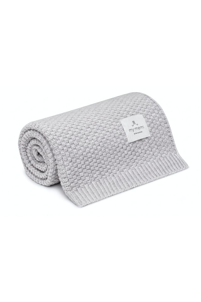 100% Natural Merino Wool Blanket Light Grey - Premium Collection