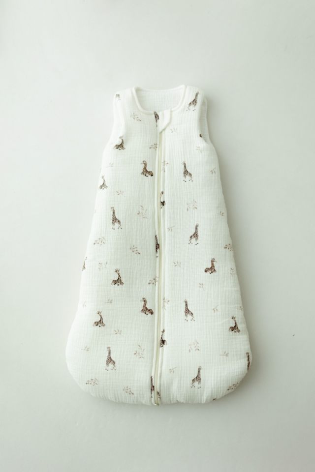 Organic cotton muslin baby sleeping bag 5 - 18 months 2.5 TOG - giraffes