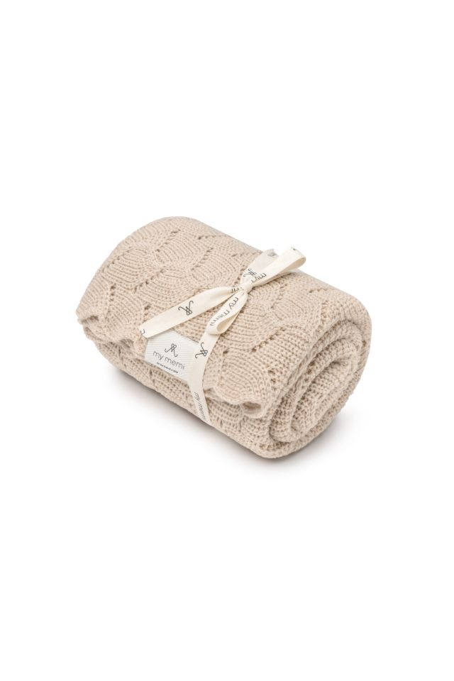 100% merino wool swaddle warm beige - premium collection