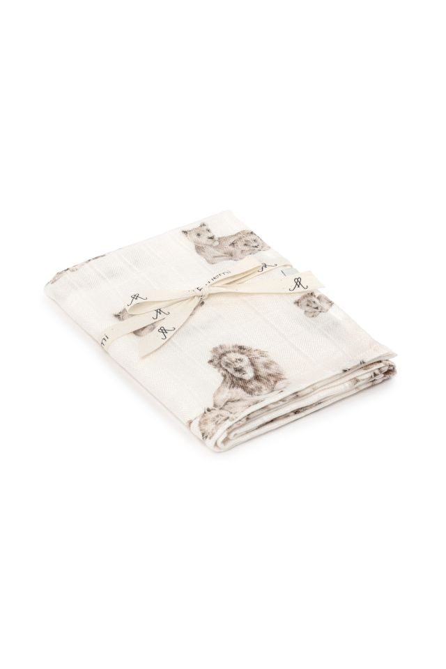 Bamboo muslin diaper 65x65 - lions