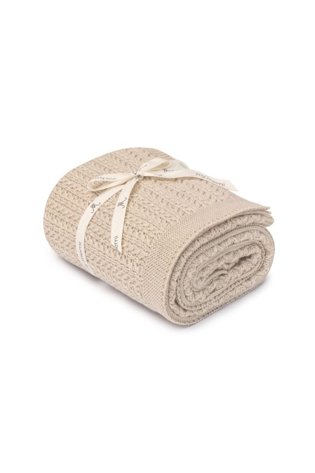 100% merino wool swaddle Warm Beige Leaves - premium collection