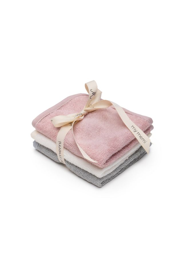 Bamboo Face / Burp / Wash Towel Powder Pink, set 3-pack