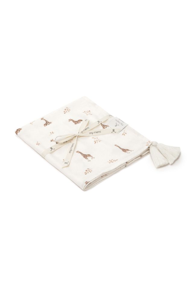 Bamboo swaddle blanket 100x120 - giraffes