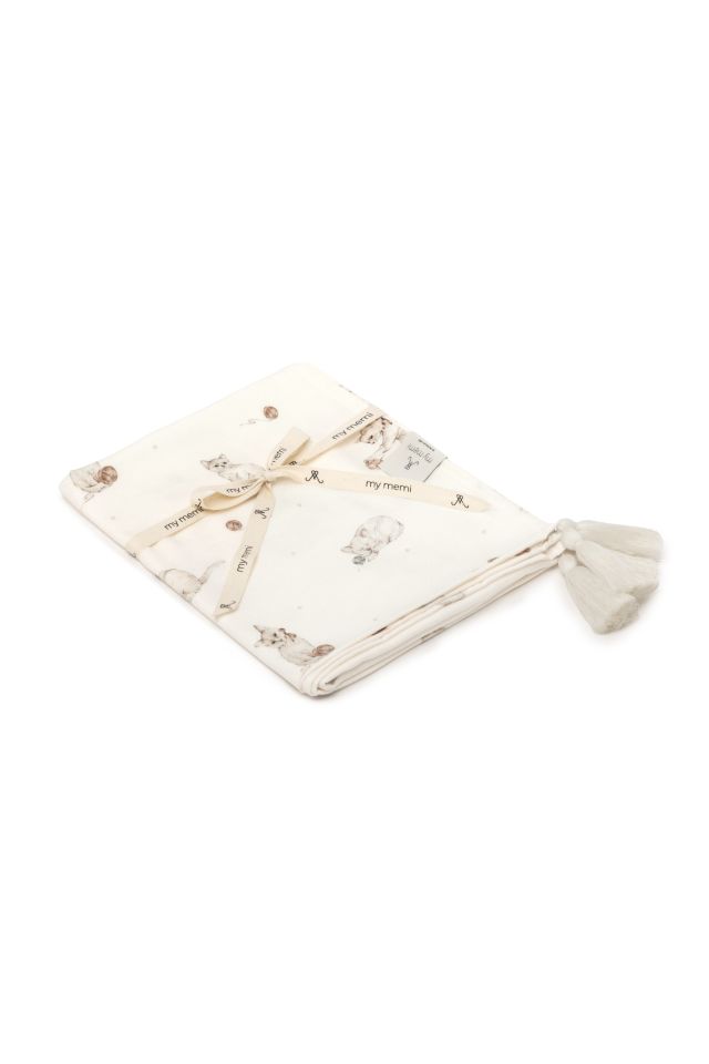 Bamboo swaddle blanket 75x100 - kittens