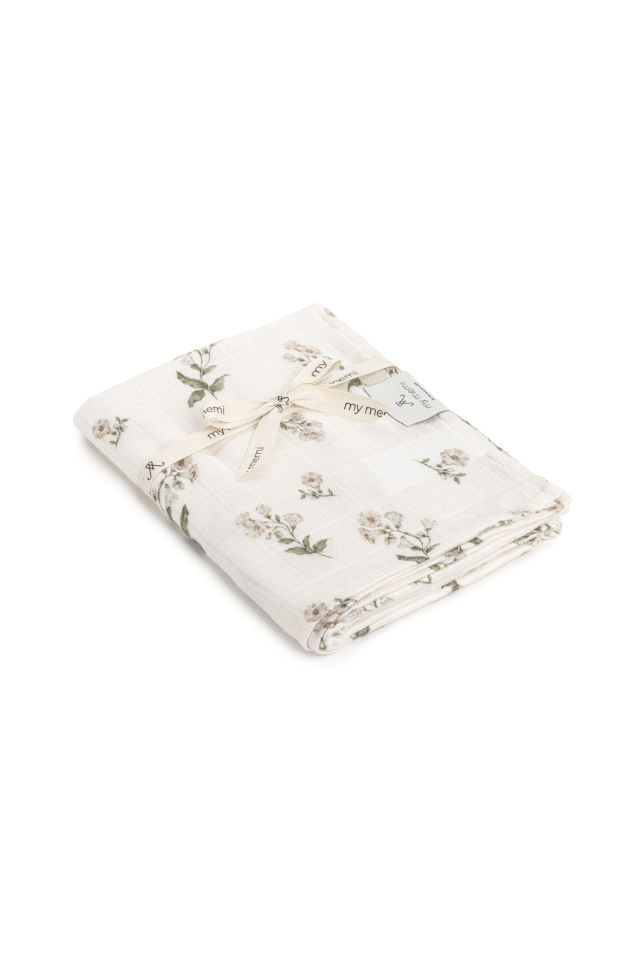 Bamboo muslin swaddle 120x120 - bells