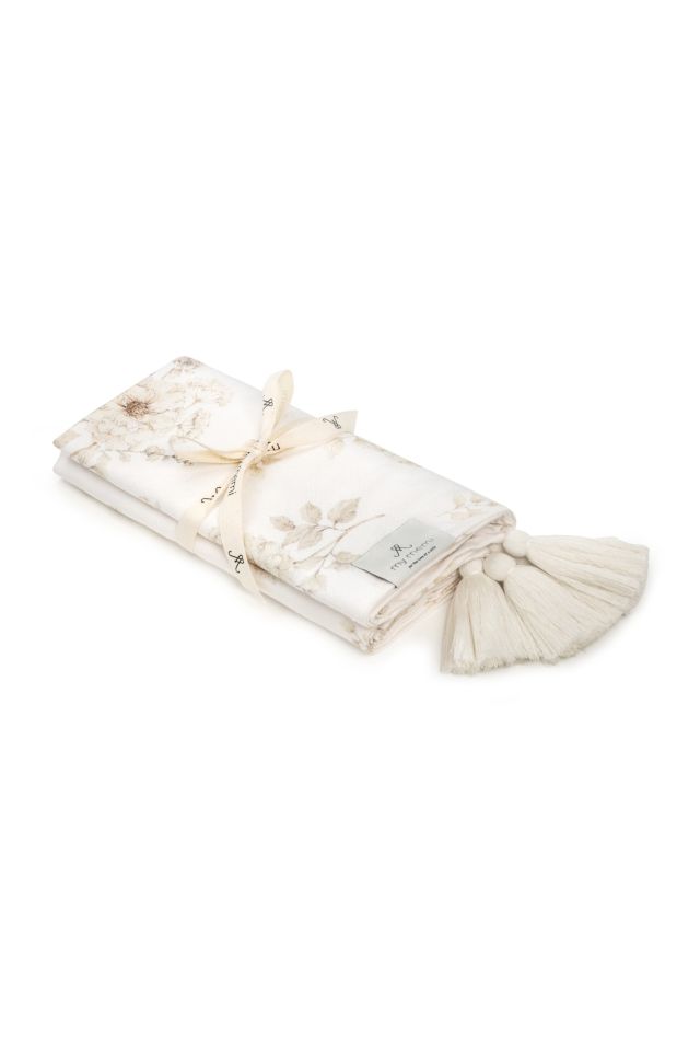Bamboo swaddle blanket 75x100 - boho flowers