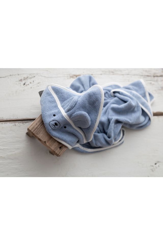 Bamboo towel dusty blue - bear