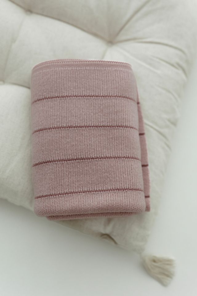 100% Natural Merino Wool Blanket Powder Pink Lines - Premium Collection