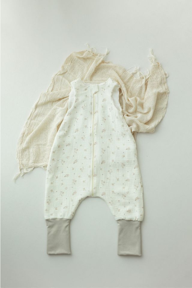 Organic cotton muslin baby sleeping bag with legs 1 - 3 years 1.0 TOG - twigs