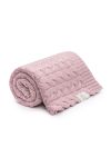 Braided 100% natural Merino wool blanket powder pink - premium collection MY MEMI